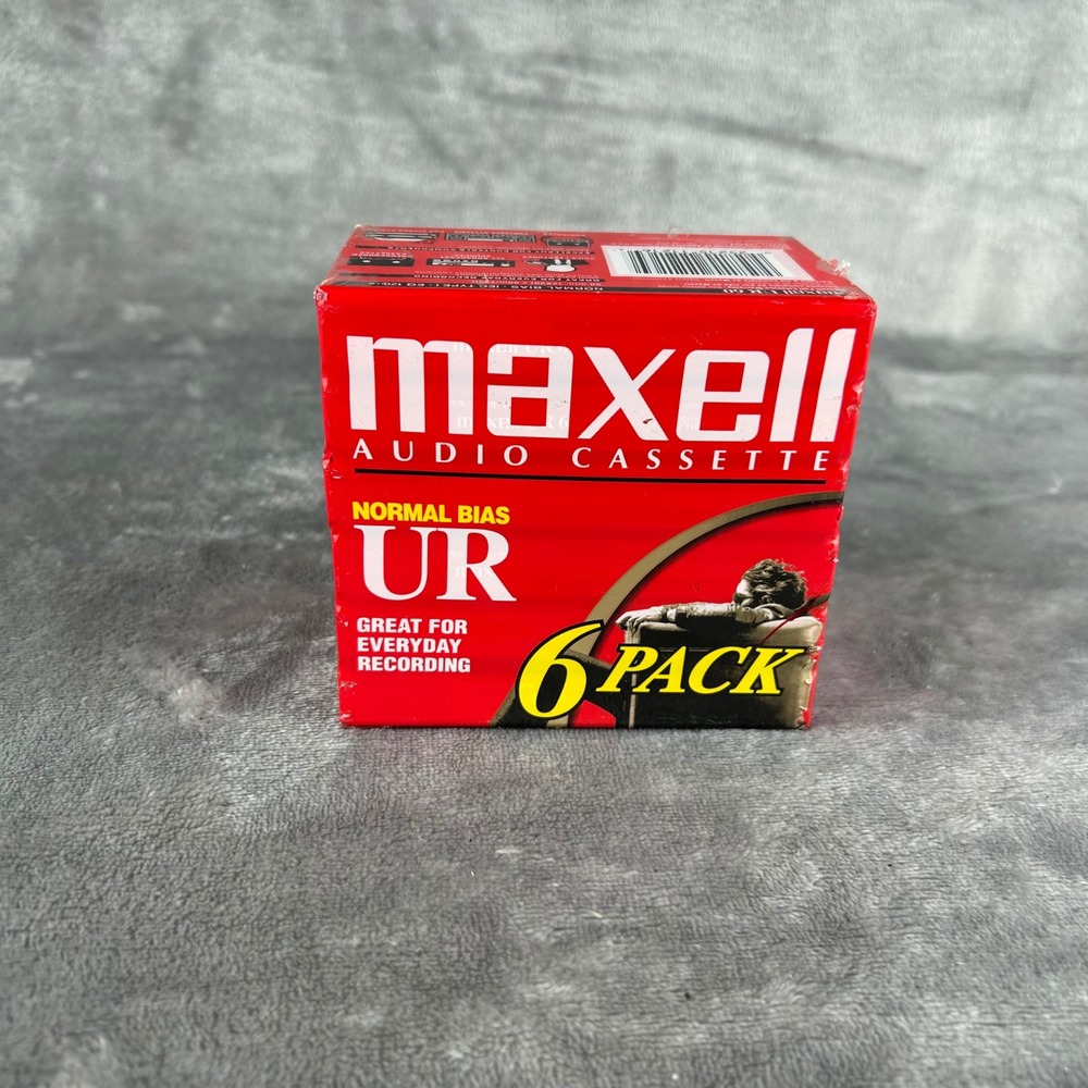 Maxell UR 60 Normal Bias Audio Cassette Tapes 6 Pack Type I 60 Minute New Sealed
